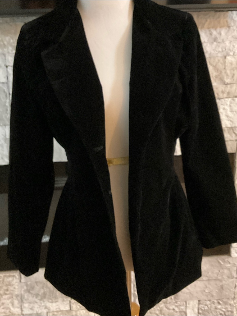 Commense Black Velvet Blazer Jacket Size S
